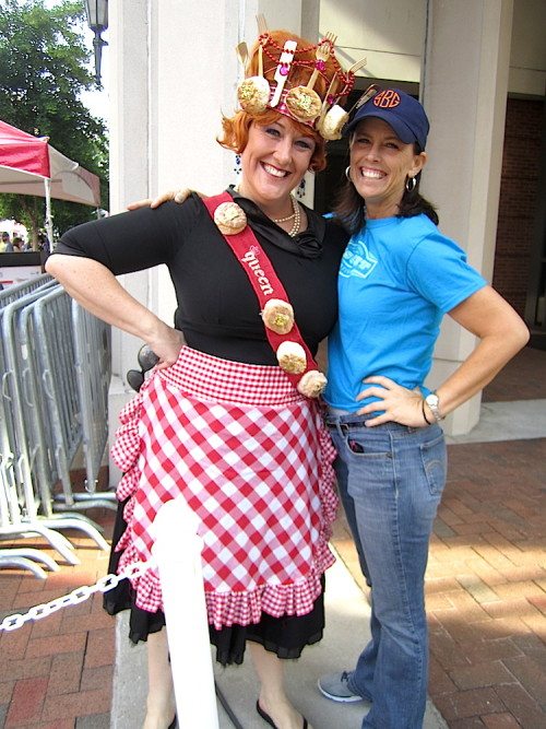 Erin Donovan, left, the Biscuit Queen, with Shanna Browning at the 2015 International Biscuit Festival (Photo courtesy of the Blue Streak)
