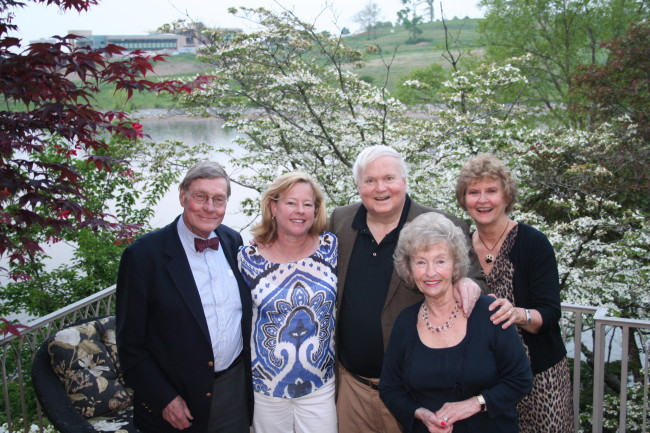 From left, Peter Keese, Neill Townsend, Pat Conroy, Betsey Bush, and Ginny Weatherstone at the 2014 Carry the Torch sponsors' reception.