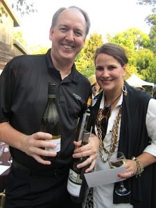 Jerry Kruse, owner of The Pour Guys, with Janet Testerman at an event at the Knoxville Zoo.