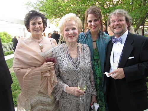 From left, Dr. Michelle Brewer, Janet Testerman Crossley, Janet Testerman Creswell and Joey Creswell in the South Garden at the Knoxville Museum of Art's Glass Ball.
