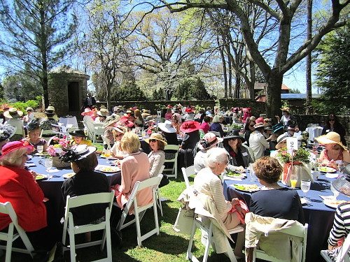 The Hats in Bloom luncheon is held in the Martha Ashe Garden at the Knoxville Botanical Garden and Arboretum.