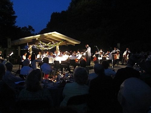 The Knoxville Symphony Orchestra performs at nightfall at Ijams Nature Center.