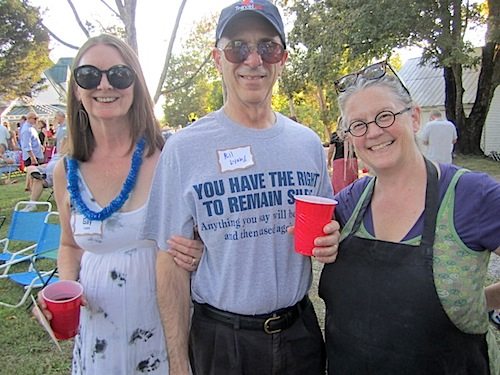 Bill Lyons with hosts Gay Lyons, left, and Holly Hambright, at Holly Hock Stock.