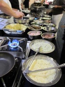 A risotto bar at the Convention Center. Guests choose ingredients, and a chef prepares it on the spot. Photo courtesy of The Blue Streak